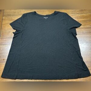 J. Jill Wearever Collection Size XL Black Ribbed Rayon Top Shirt